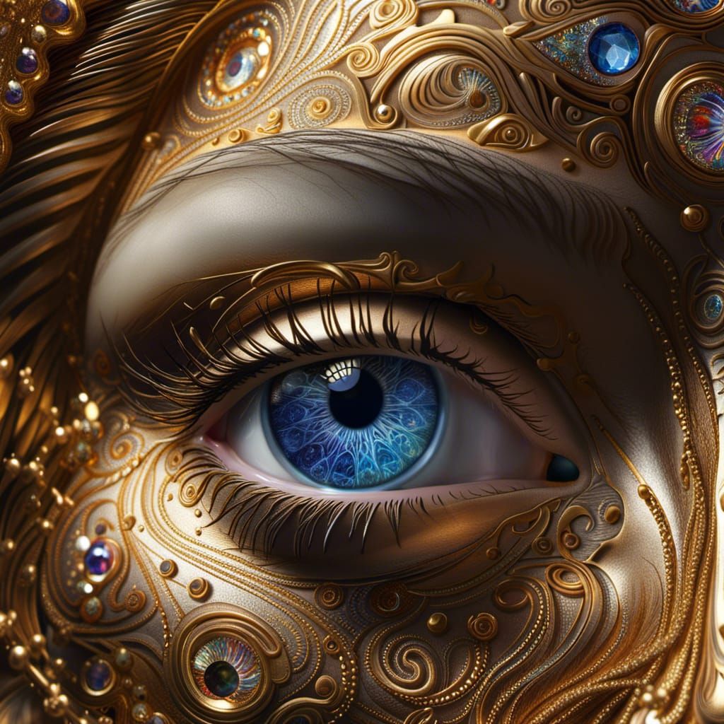 Constellation Eye Crying Gold, Detailed Close-Up