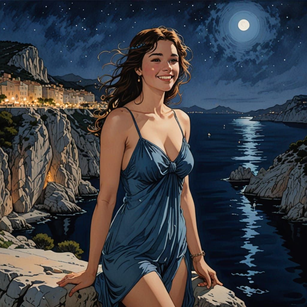 Summer night at Marseille shore