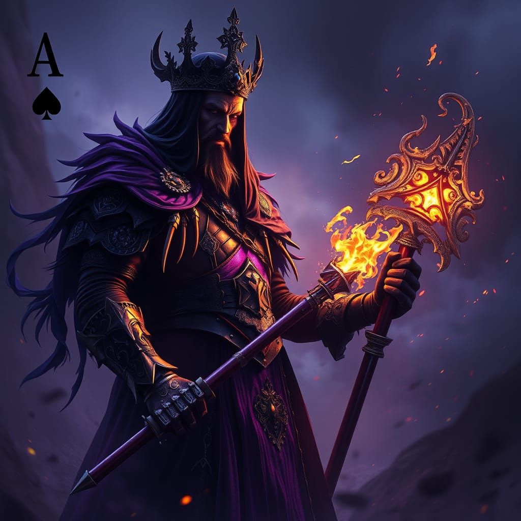 Ace of Spades as Lemmy Kilmister in Dark Fantasy Art