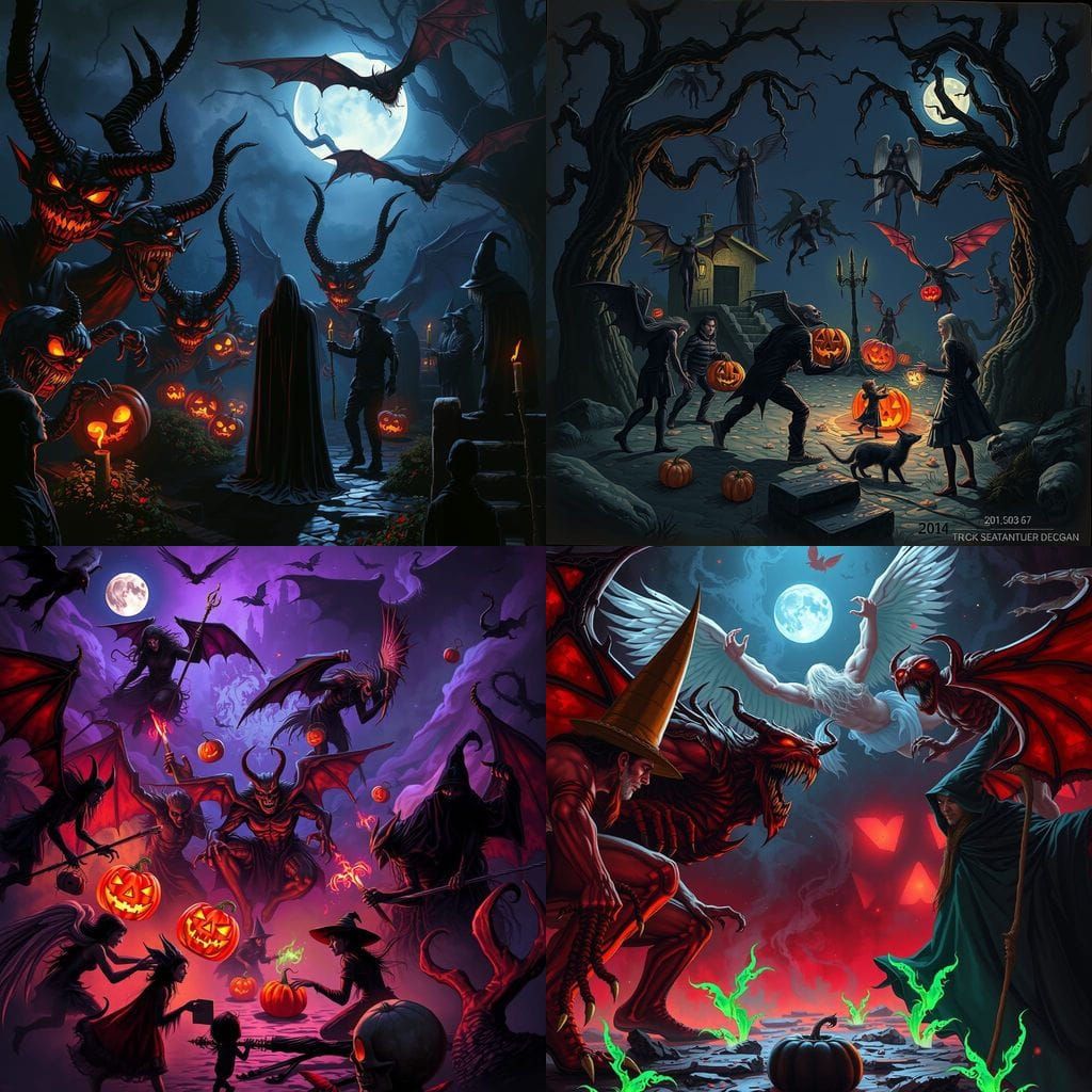 Halloween Night: Demons, Angels, and Witches Gather