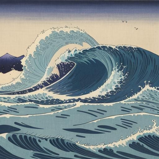 Quilted Tsunami Inspired by Ukiyo-e Art