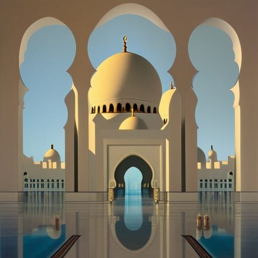 Surreal Sheikh Zayed Mosque in Dali Style