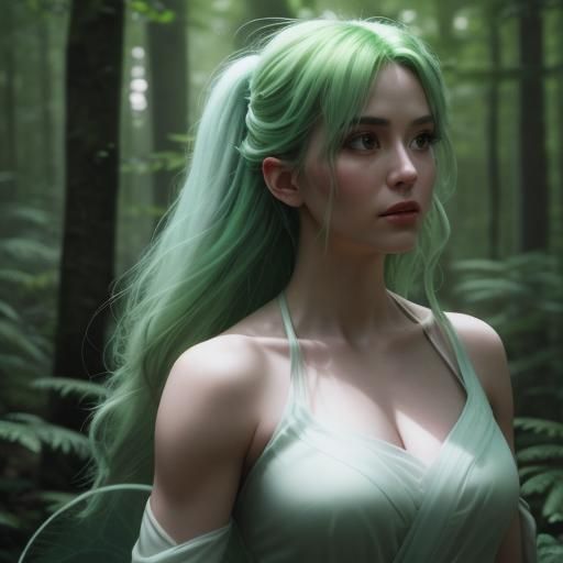 Fit Fairy in Mystical Forest: Photorealistic Portrait