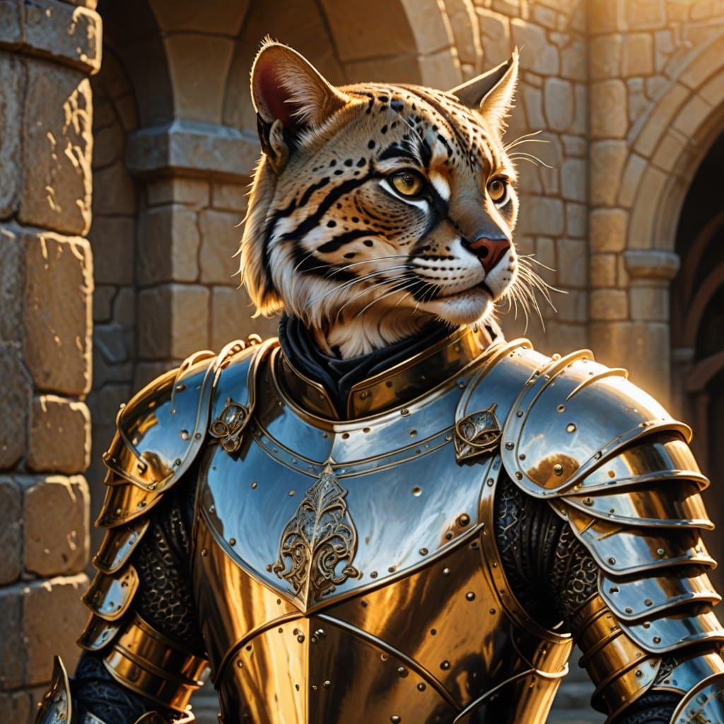 Medieval Ocelot Knight in Camelot