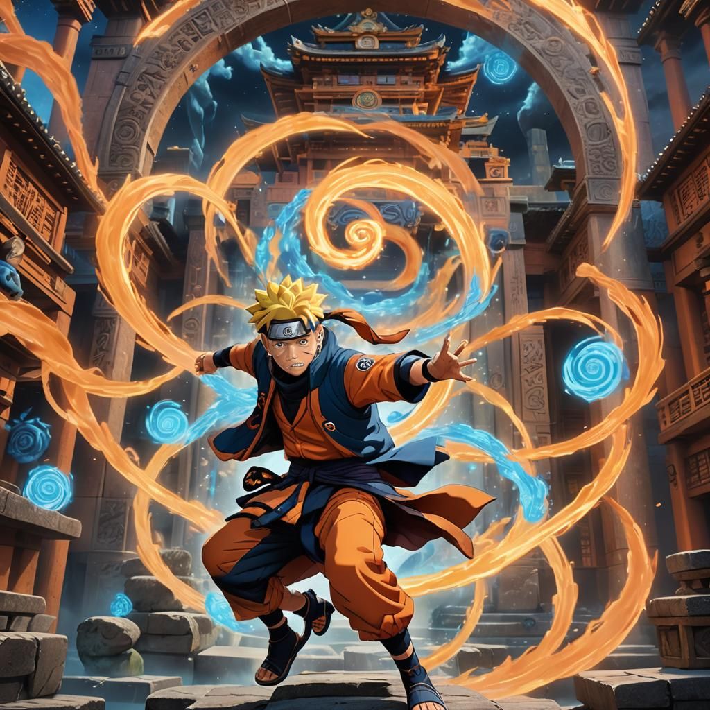 Naruto Concept Art with Elemental Energies
