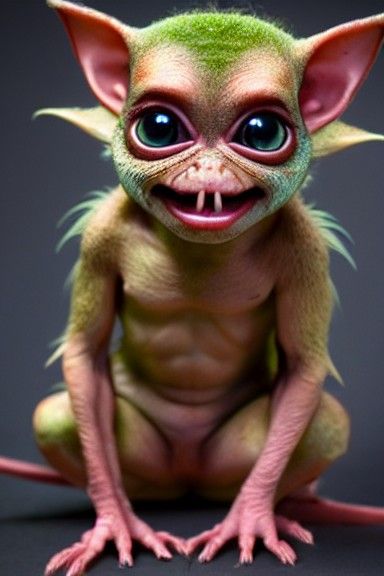Portrait of a Playful Baby Gremlin