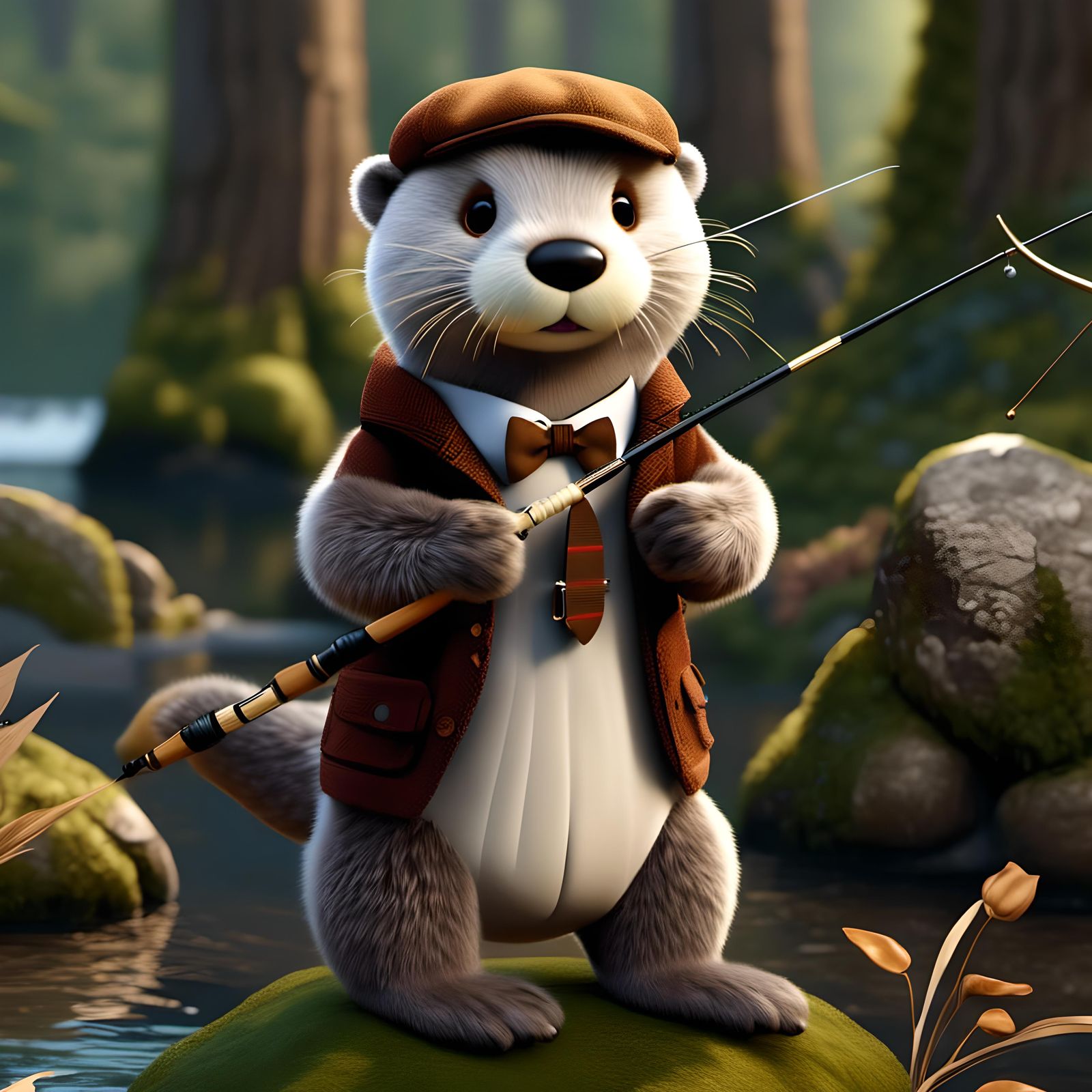The Gentleman Otter’s Fishing Day - Stuffed Animal