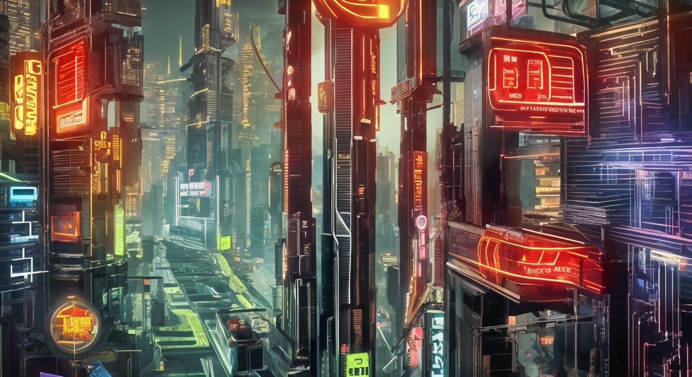Futuristic Cybercity: A Neon Metropolis