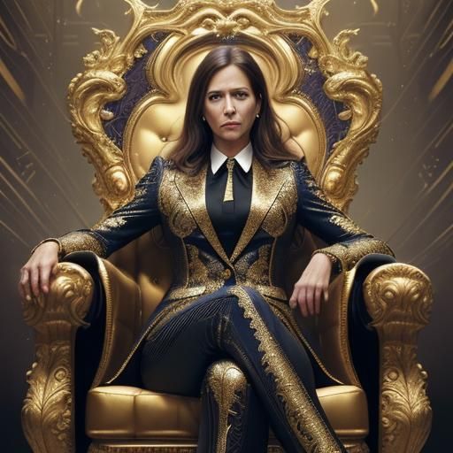 Female Lawyer on Gold Throne in HDR