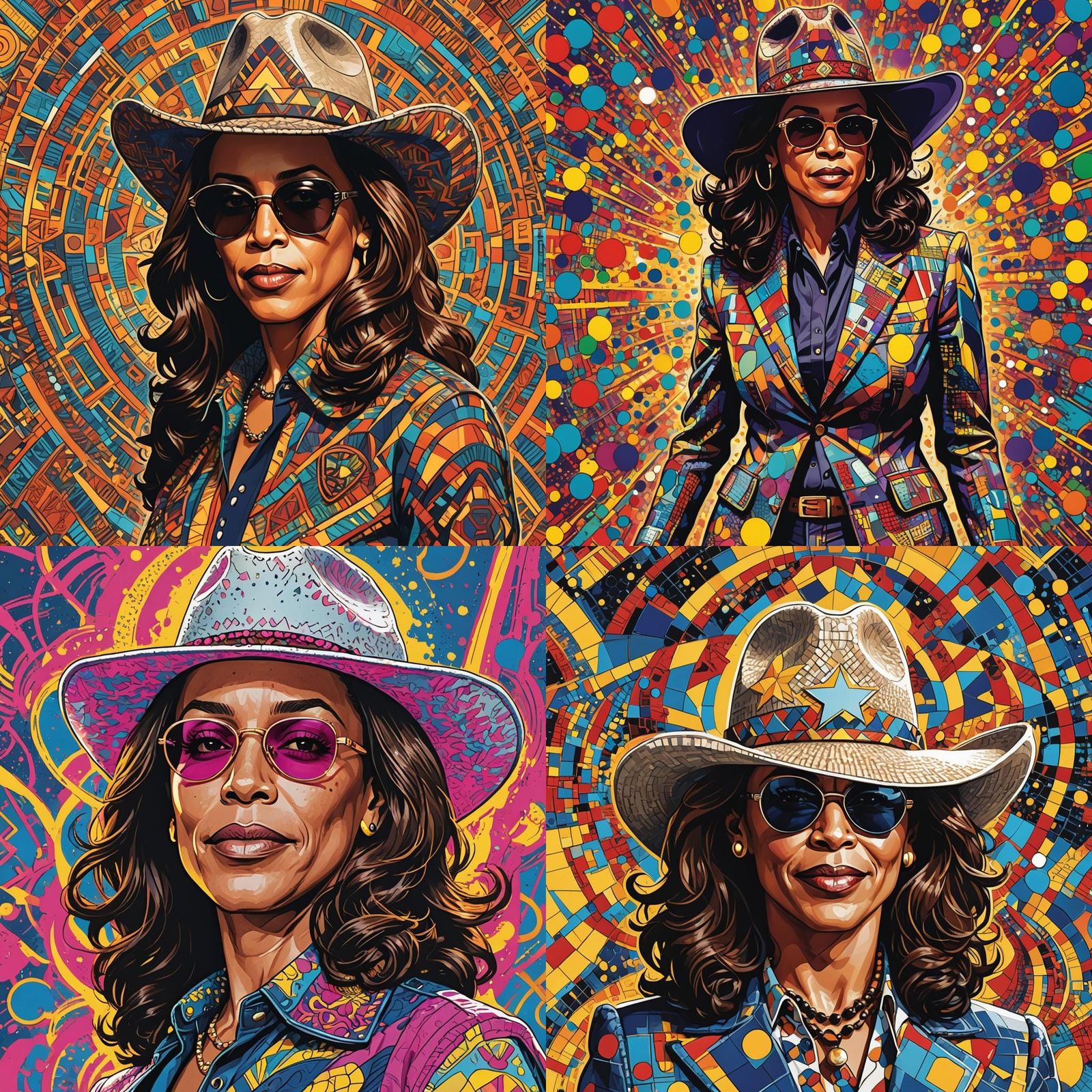 Kamala Harris Portrait in Jack Kirby Pop Art Style