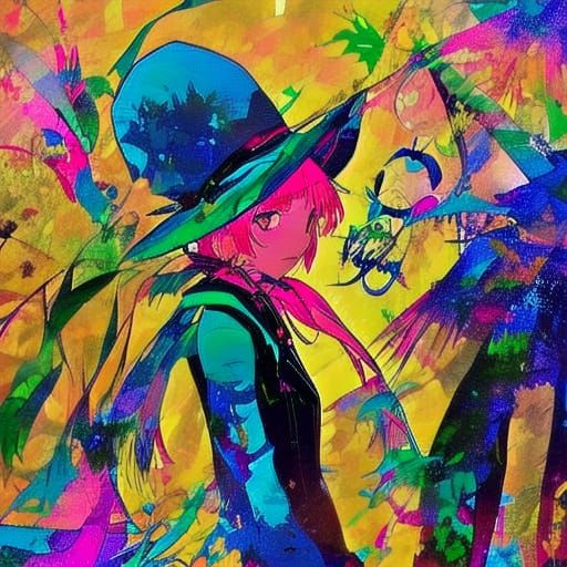 Vivid Cyberpunk Cityscape with Neon Lights