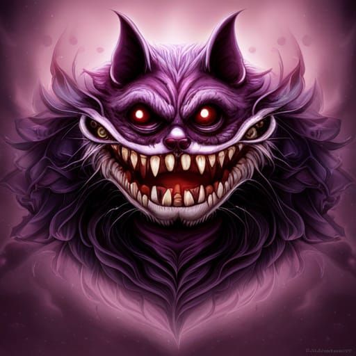 Creepy Zombie Cheshire Cat in a Moshroom Cloud
