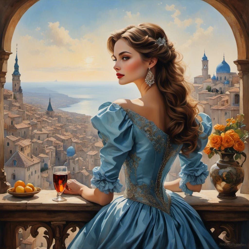 Watercolor Optical Illusion: Romantic Horizon Landscape