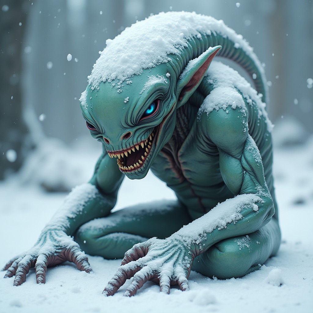 Icy Alien: Anime Digital Art