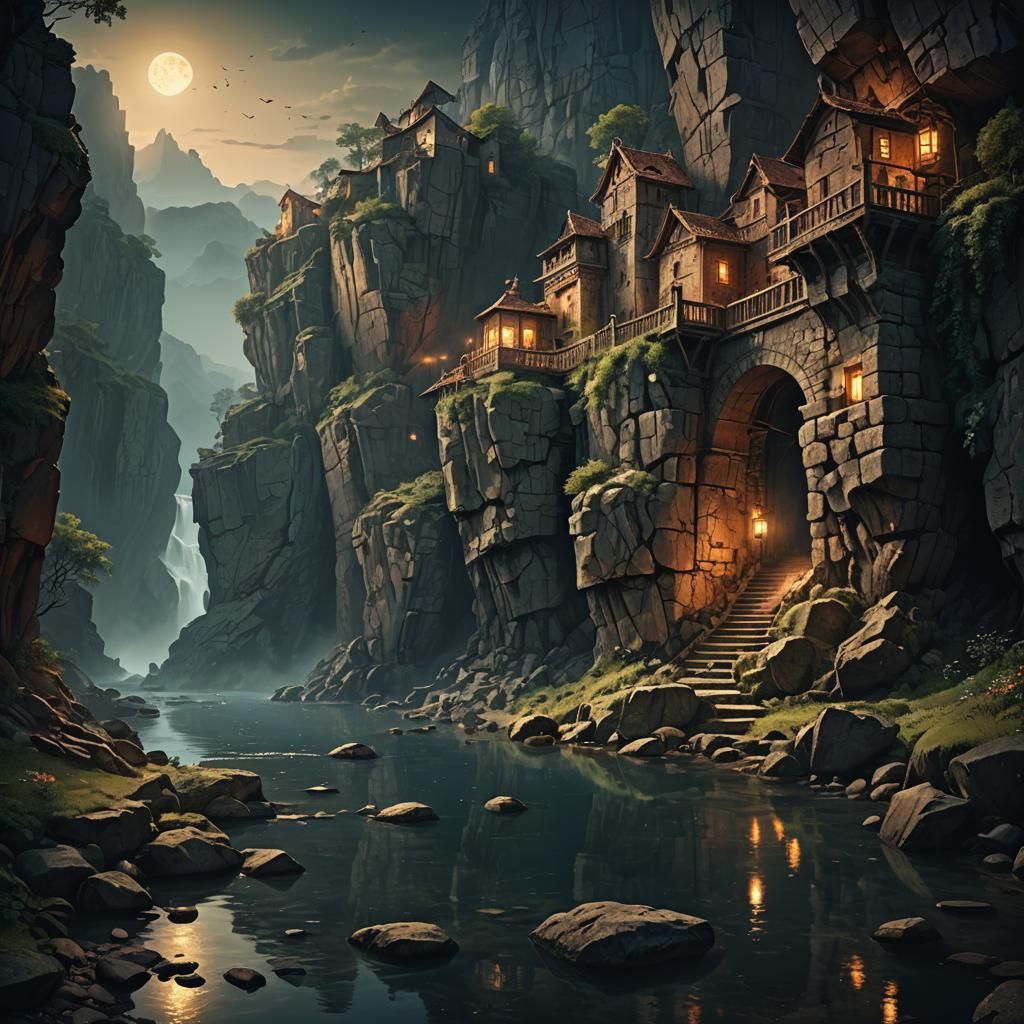 Mysterious Summer Night Shimmers in Detailed Matte Painting