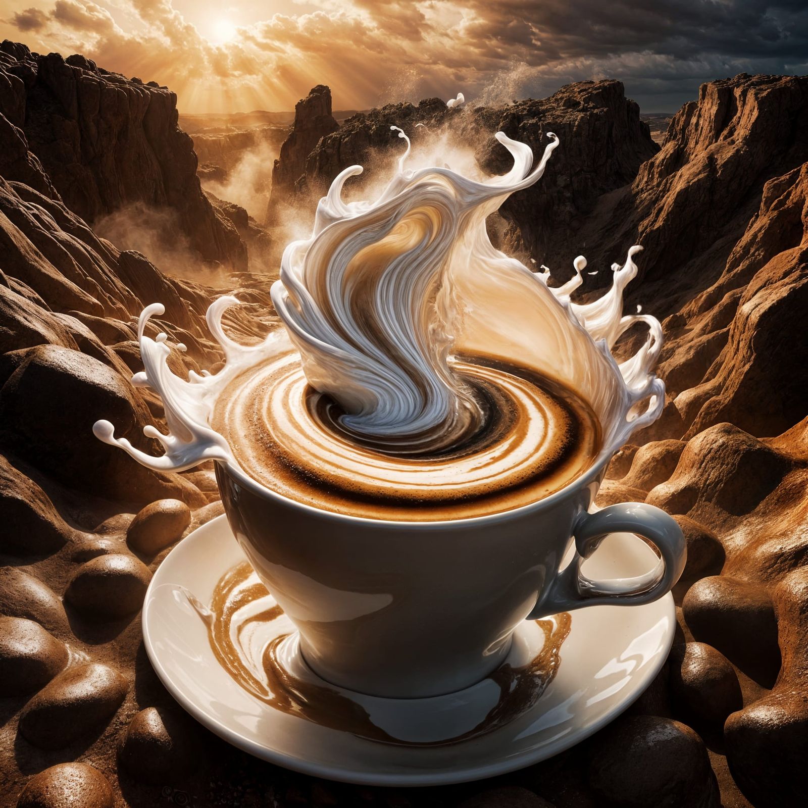 Coffee Spill Creates Swirling Vortex Tornado