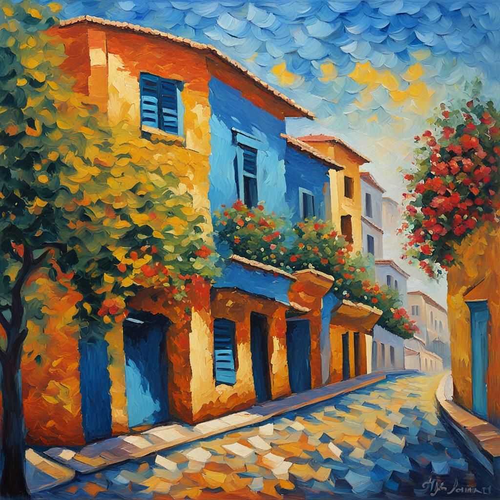 Nicosia, Cyprus: Expressionist Oil Painting