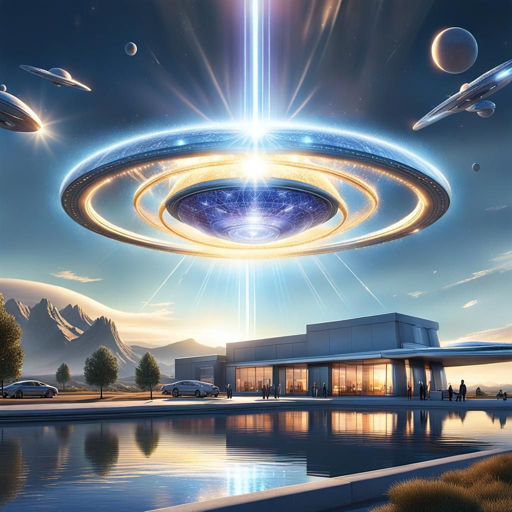Fifth Dimensional Light Beings Arrival in Hyperrealistic Sty...