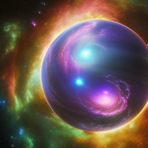 Galaxy in Crystal Sphere: Holographic Cosmic Art