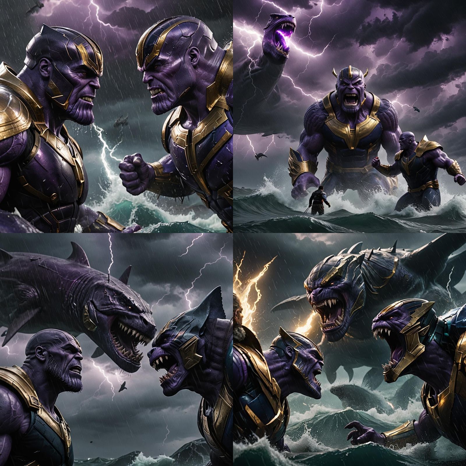 Thanos vs Megalodon: An Epic Cinematic Showdown