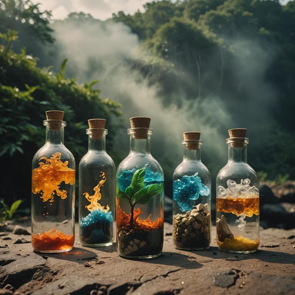 The Four Elements Alive in a Bottle