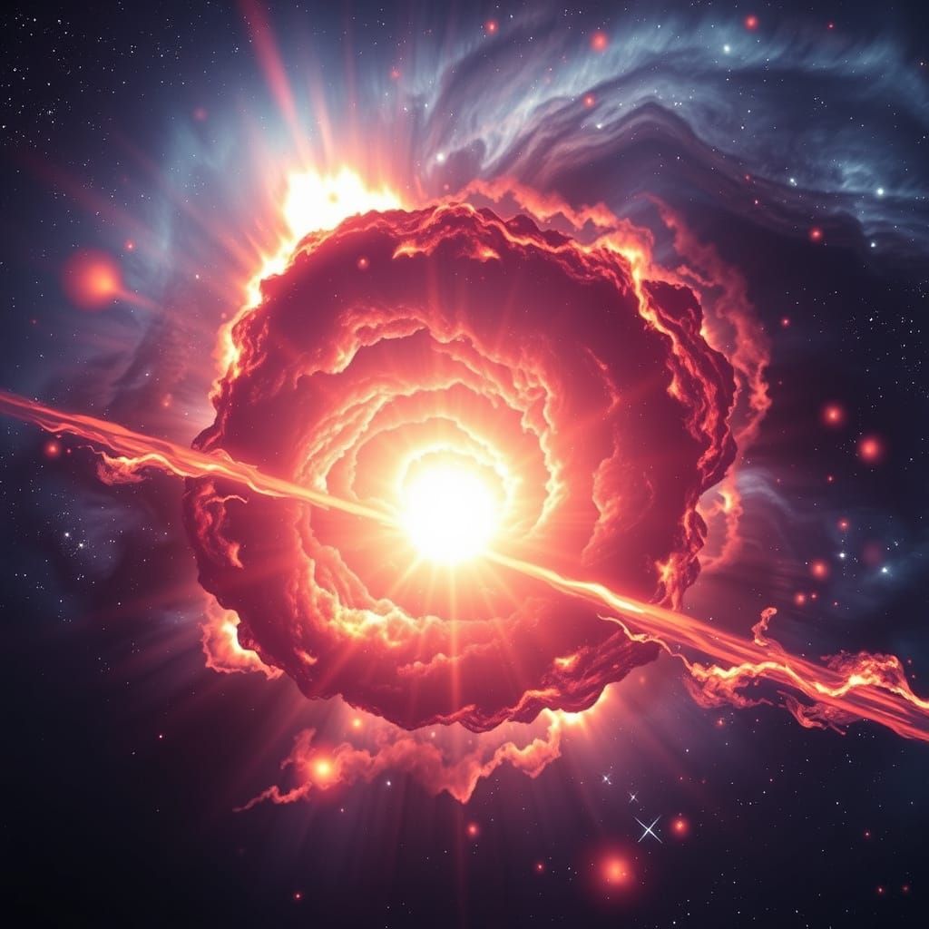 Vibrant Supernova Explosion in Deep Space