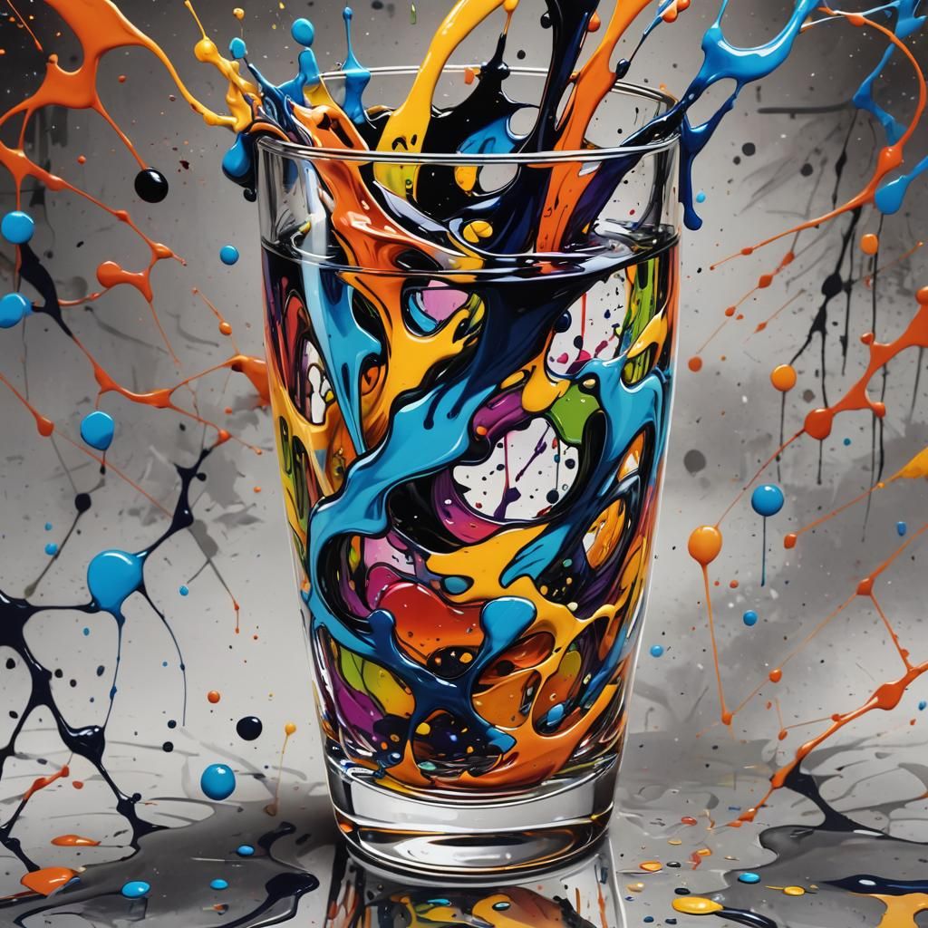 Vortex Zen in Glass: Graffiti Art Splash