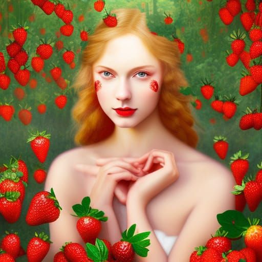 Strawberry Cottage in Autumnal Forest: Ethereal Glow