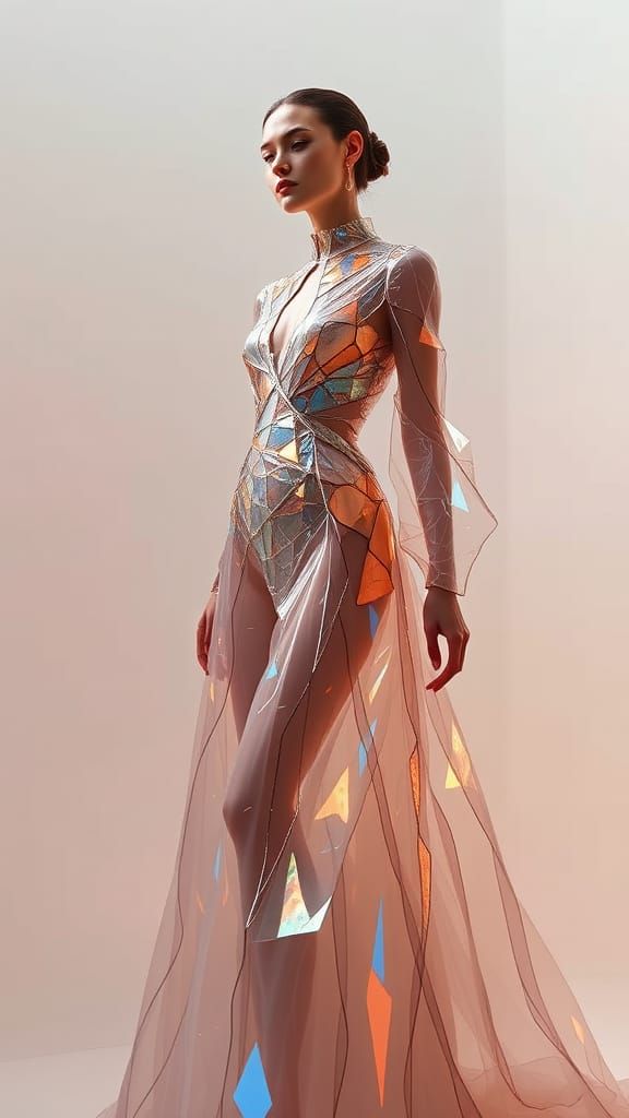 Futuristic Glass Gown Fashion Photography