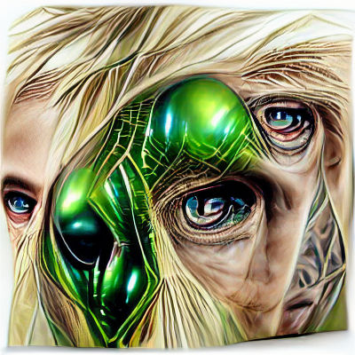 Alien-Human Hybrid Portrait in Hyperrealism