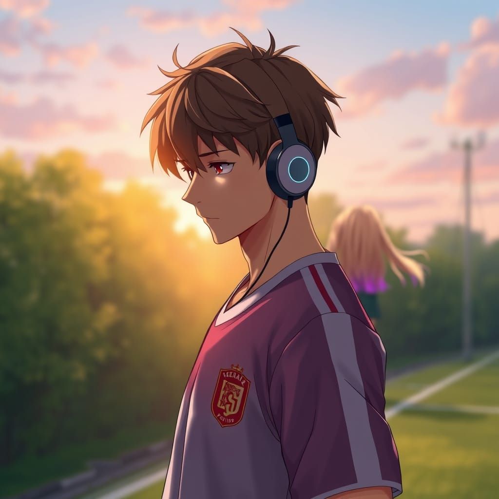 Soccer Player's Heartbreak in Anime Style