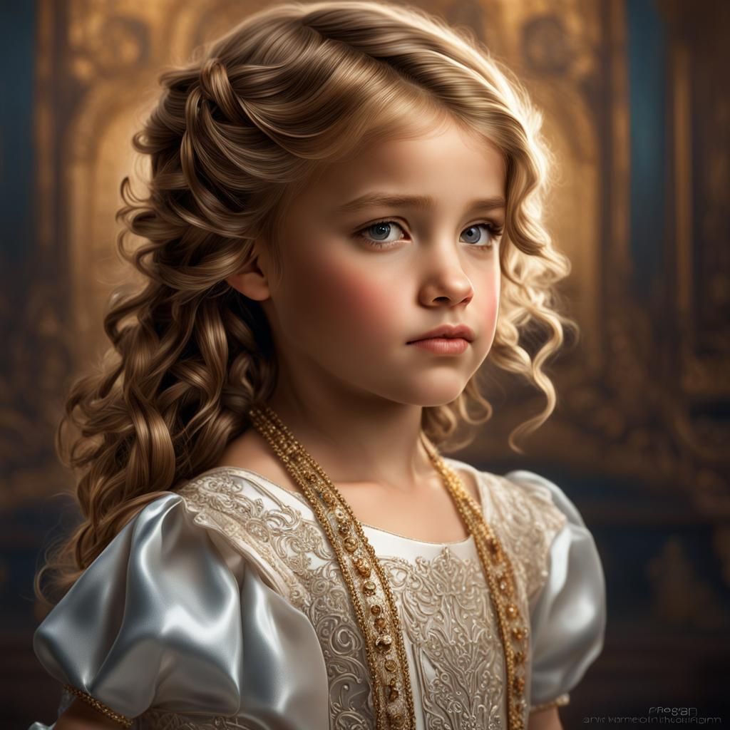 Girl in Formal Dress: Hyperdetailed Portrait