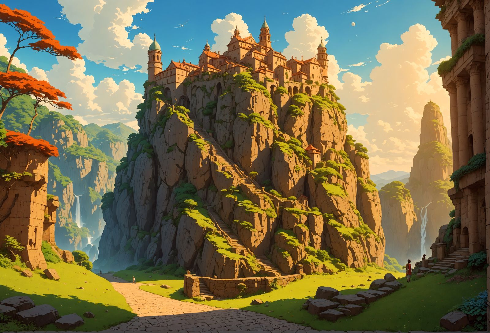 Magical Planet Concept Art in Studio Ghibli Style