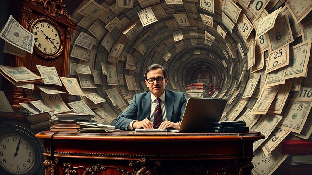 Surreal Accountant's Financial Whirlpool: A Digital Masterpi...