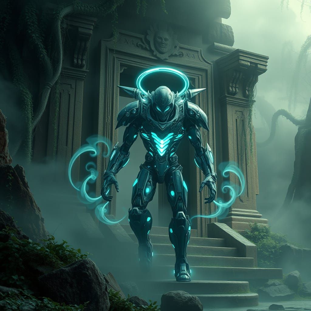 Ethereal Zerg Suit Emerges from Ancient Temple in Mystical S...