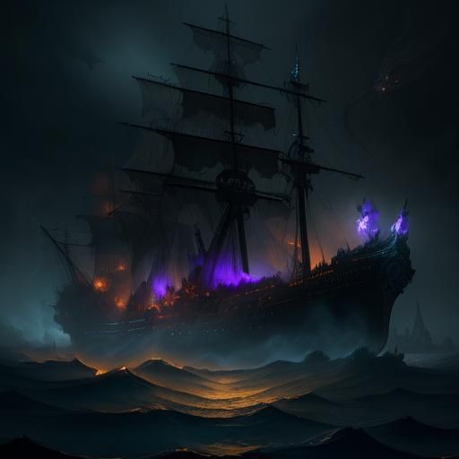 Lost Ghost Ship: Dark Fantasy Concept Art