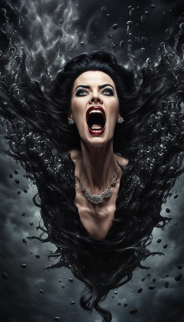 Evil Black Queen Portrait in Dark Coffee