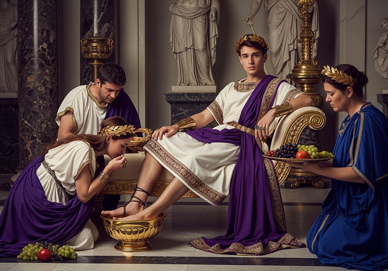 Roman Emperor in Gold and Purple Robes