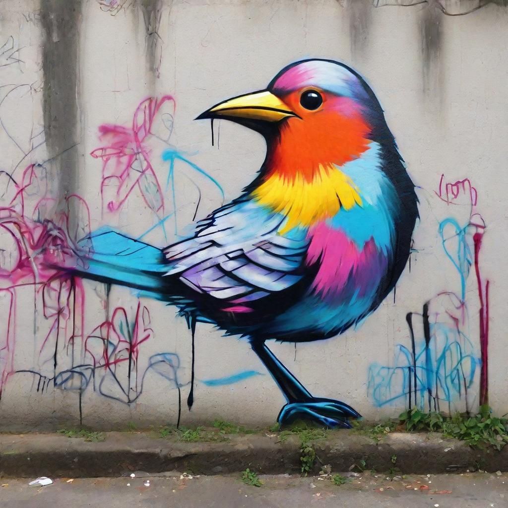 Street Art Bird Underpass Graffiti