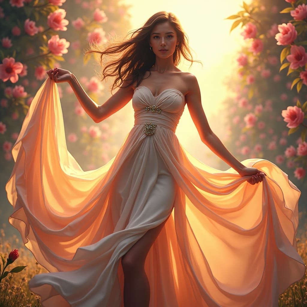 Empowering Feminine Portrait in Radiant Sunlight