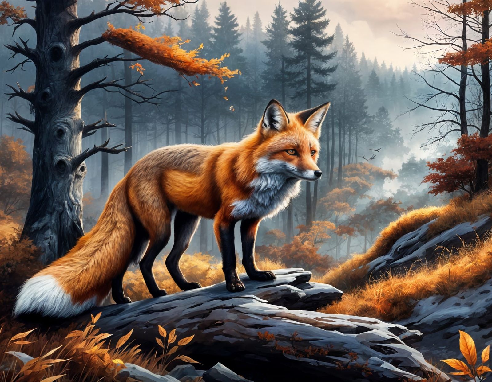 "A red fox