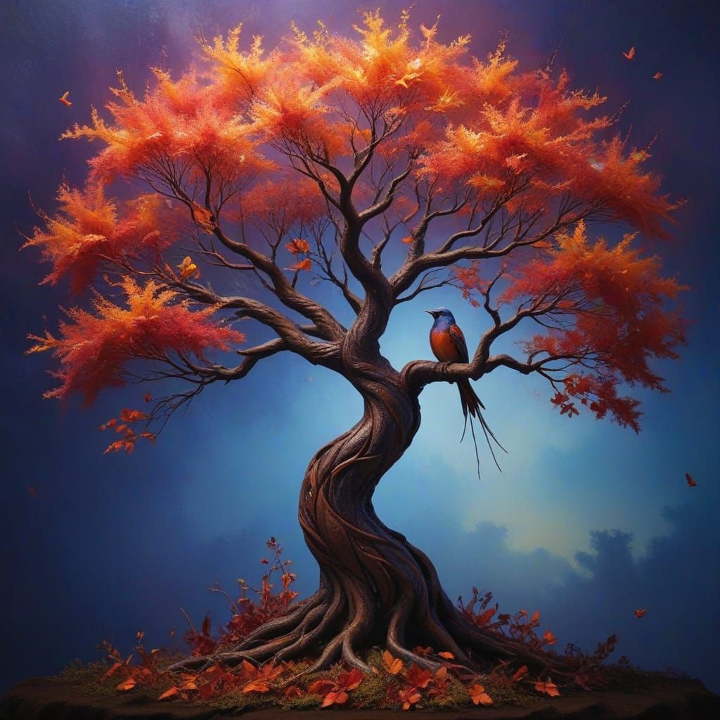 Surreal Tree of Life in Vibrant Hues