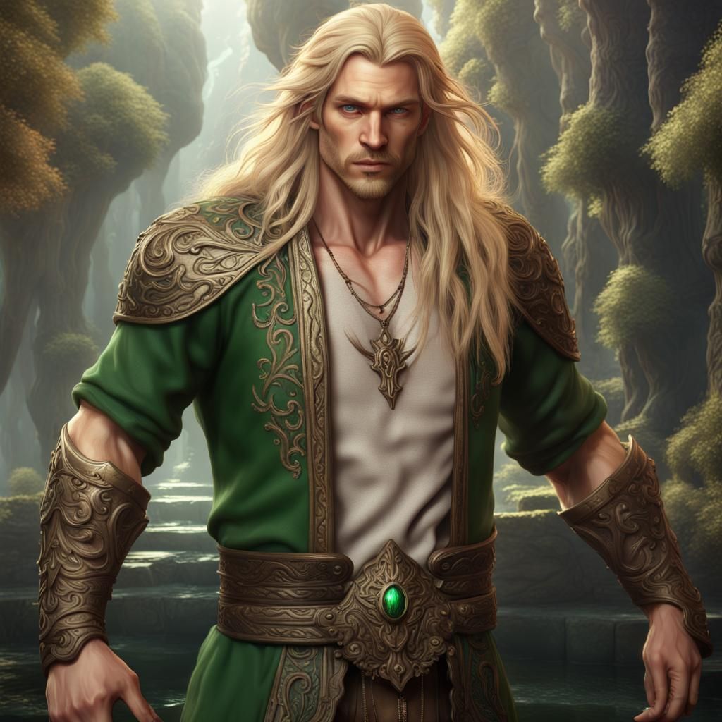 Fantasy Man Portrait in Detailed Digital Art