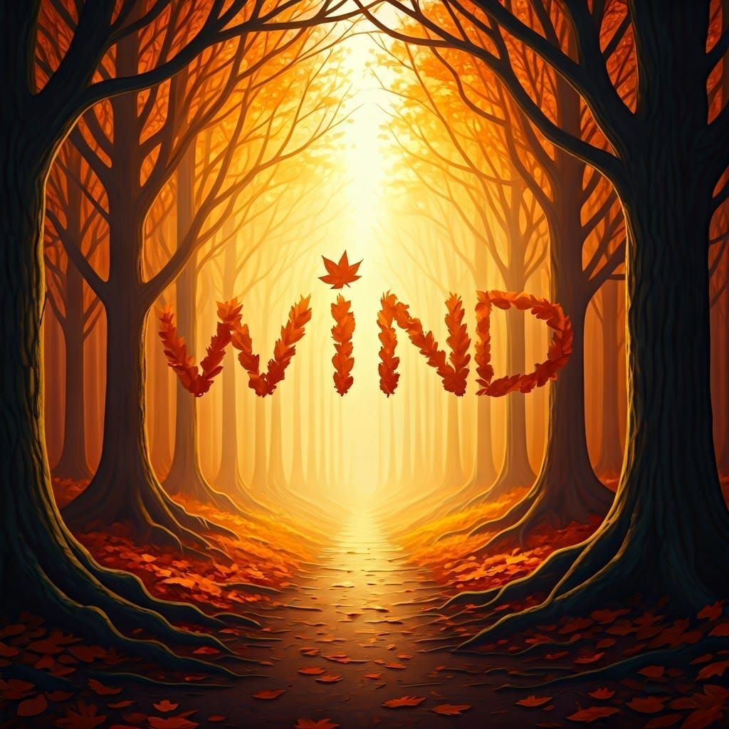 Magical Autumn Leaves Form "WIND" in Disney Style