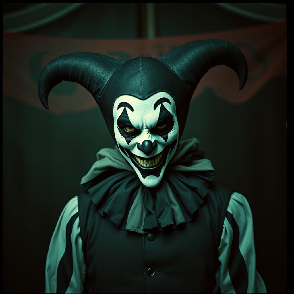 Eerie Dark Circus Scene in Cinematic Style