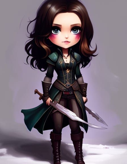 Adorable Chibi Yennefer in Polychromatic Splash Art