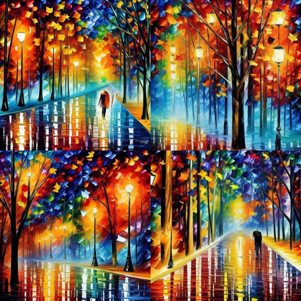 Colorful Landscape Painting in Impressionist Style