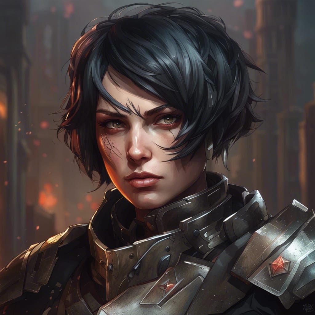 Sister of Battle Portrait in Hyperdetailed Style