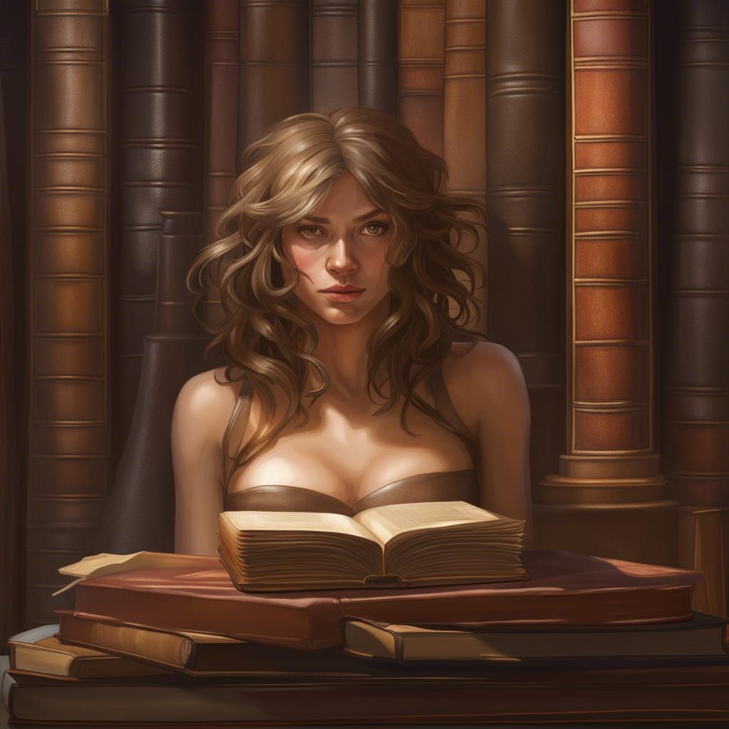 Enlightened Book on Bookshelf, Hyperrealistic Digital Art