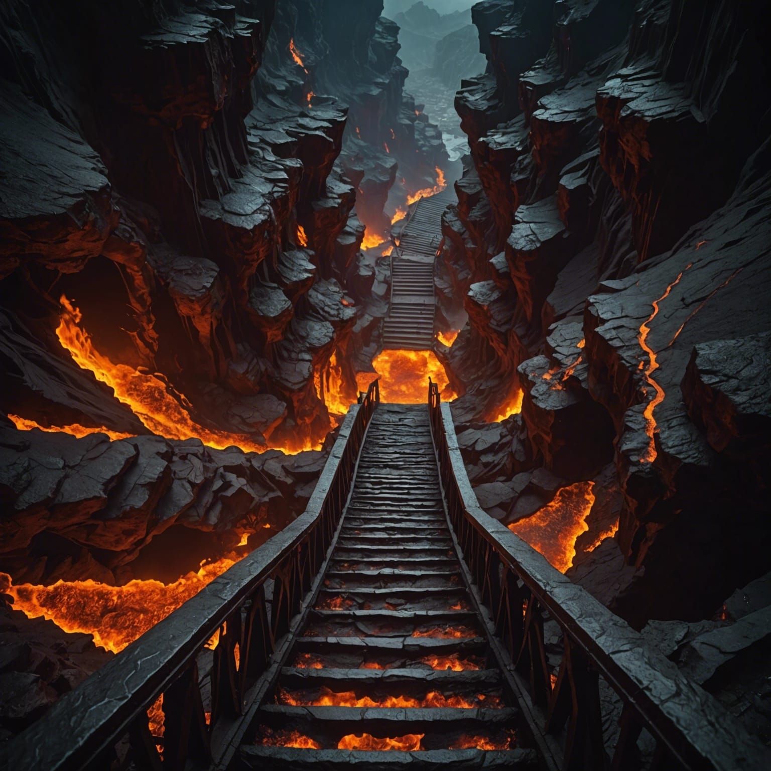 Stairway to Hell: A Dark Academia Photograph